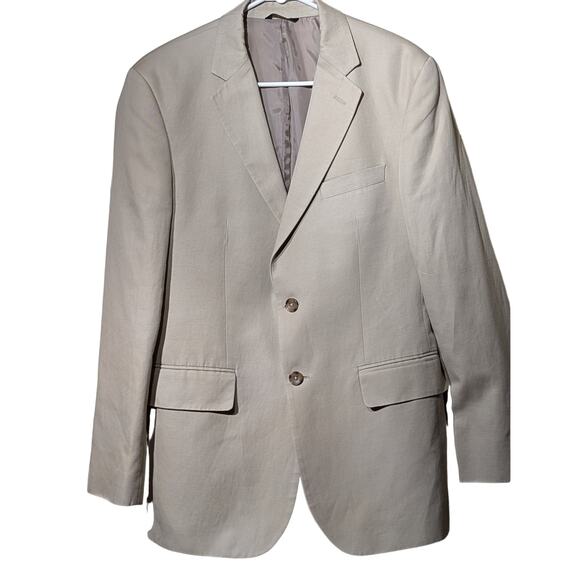 Banana Republic Men's Made in Egypt Tan Cotton Linen Blend Sports Coat Size 38R - Picture 1 of 14